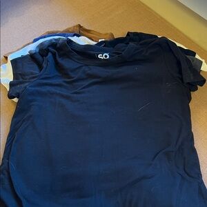 Black, white, brown Women's Crew Tees bundle of 6